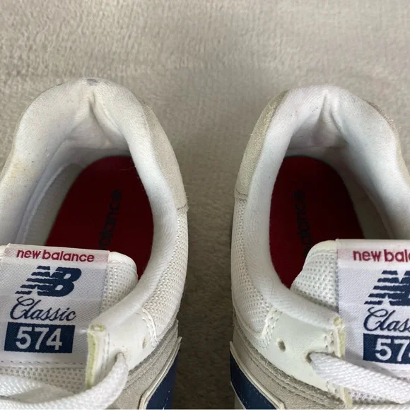 New Balance Classic 574 Shoes Mens Size 12 Gray White Suede Running Sneakers - Picture 7 of 12